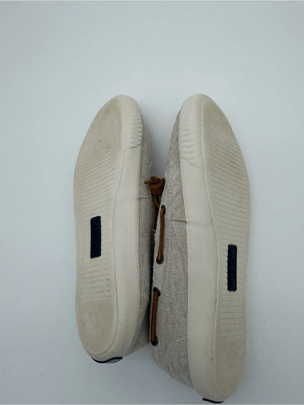 Sperry Casual Linen-Textured Boat Shoes in Light Beige Women’s size 10